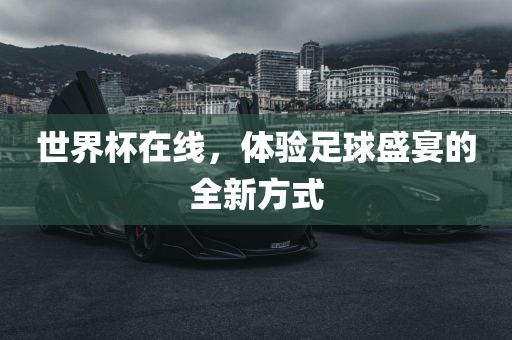 世界杯在线，体验足球盛宴的全新方式