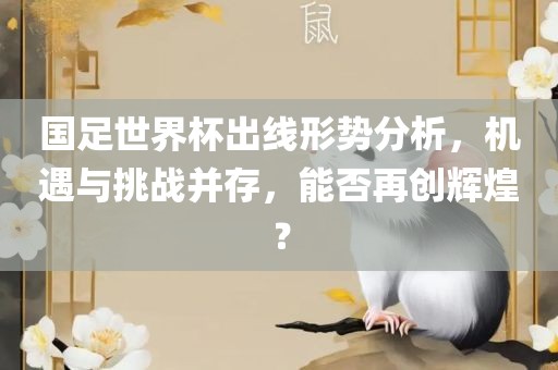 国足世界杯出线形势分析，机遇与挑战并存，能否再创辉煌？