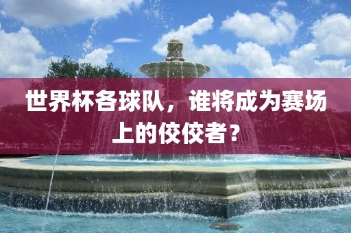 世界杯各球队，谁将成为赛场上的佼佼者？
