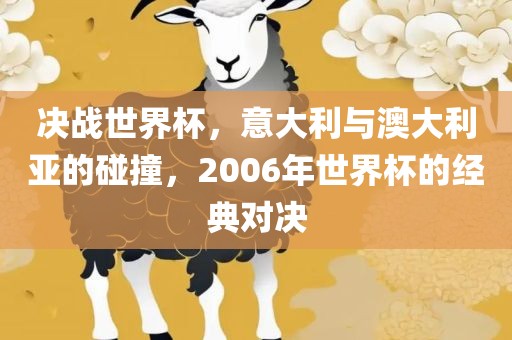 决战世界杯，意大利与澳大利亚的碰撞，2006年世界杯的经典对决