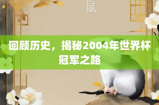 回顾历史，揭秘2004年世界杯冠军之路