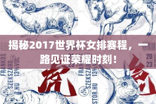 揭秘2017世界杯女排赛程，一路见证荣耀时刻！