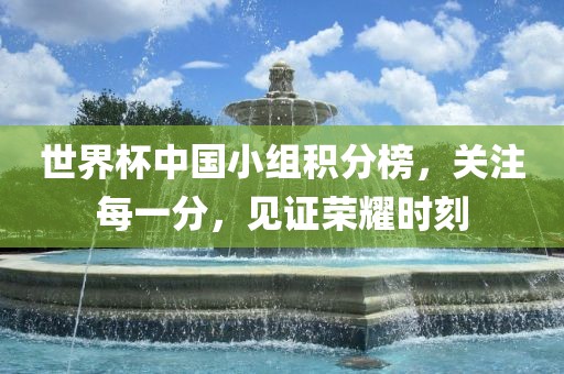 世界杯中国小组积分榜，关注每一分，见证荣耀时刻